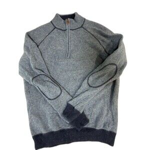 Joseph Abboud Quarter Zip Sweater Men's 2XL Blue Speckled Lambswool Blend